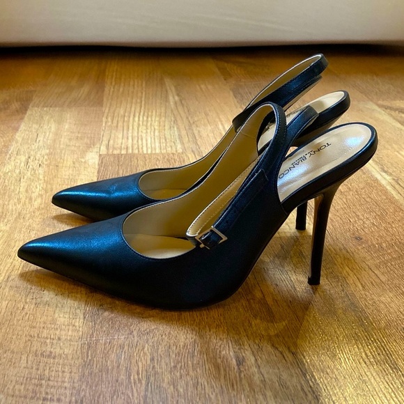 TONY BIANCO Gallery Heels in Black Nappa - Ankle Strap Leather Pumps - Picture 12 of 16